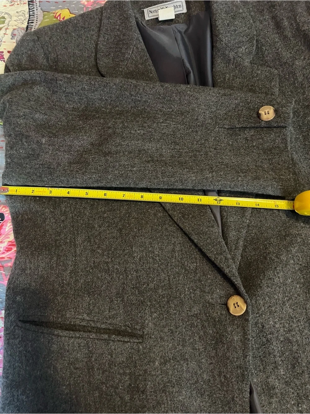 🖤 Vintage 90s Power Blazer Oversized Wool Shoulders Size 14/16 Office Siren